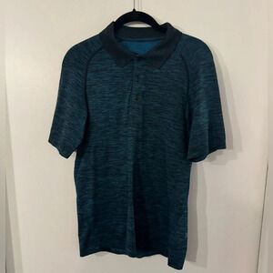 Lululemon Men Small - Short Sleeve Polo Heathered blue